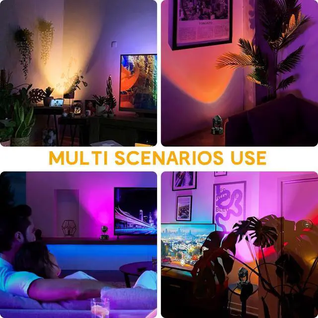 Alt view image 3 of 7 - 7W RGBW Uplights Indoor, Spotlights Indoor Christmas LED Color Changing Uplights Indoor with Remote Dimmable Function Memory Feature LED Ambient Lighting for Party,Bar,Esports Room,2 Pack