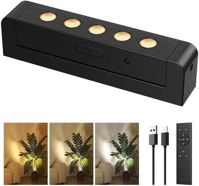 Main image of Spotlights Indoor with Daily Auto Timer, 5500mAh Rechargeable Plant Lights, Wireless Uplighting with Remote, 3CCT & Dimmable, Display Lights for Painting, Artwork, Plants, Accent Lighting