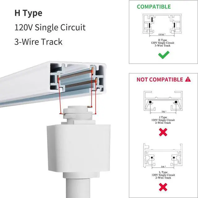 Alt view image 3 of 7 - 6 Pack LED Track Lighting Heads Compatible with Single Circuit H Type Track Lighting Rail Ceiling Spotlight for Accent Task Wall Art Exhibition Lighting 6.5W 24° White (3000K Warm White)