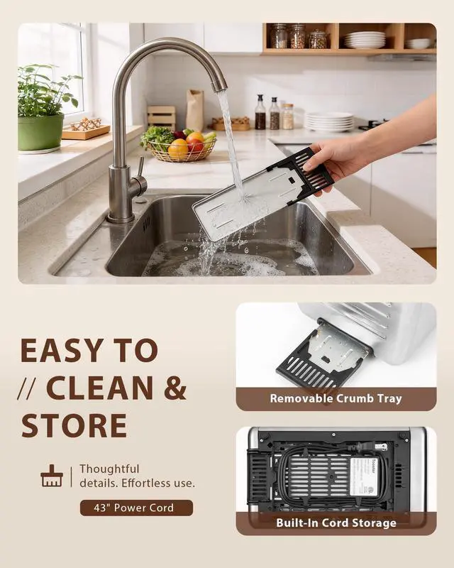 Alt view image 7 of 7 - 2 Slice Toaster with Smart Touchscreen & Digital Countdown Timer, 1.5" Wide Slot Toaster for Bagels & Bread, 6 Shade Settings, Memory, Defrost & Reheat, Slim Stainless Steel Design for Kitchen