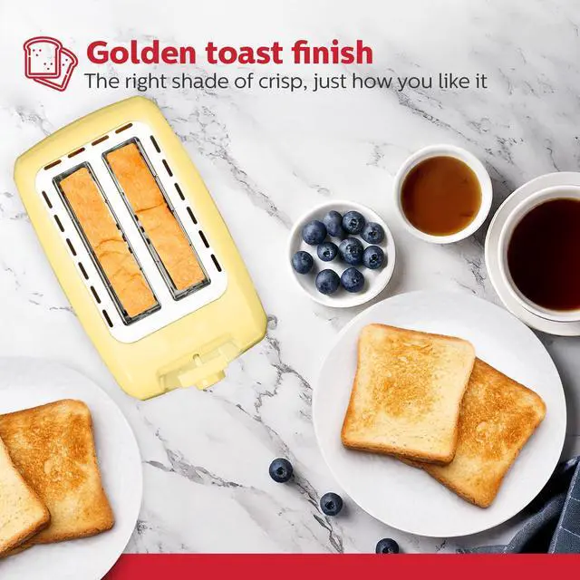 Alt view image 2 of 7 - 2-Slice Toaster with 7 Browning Settings, Extra-Wide Slots, Reheat, Defrost, Cancel, High-Lift Release, Removable Crumb Tray Compact Stainless Steel, Yellow