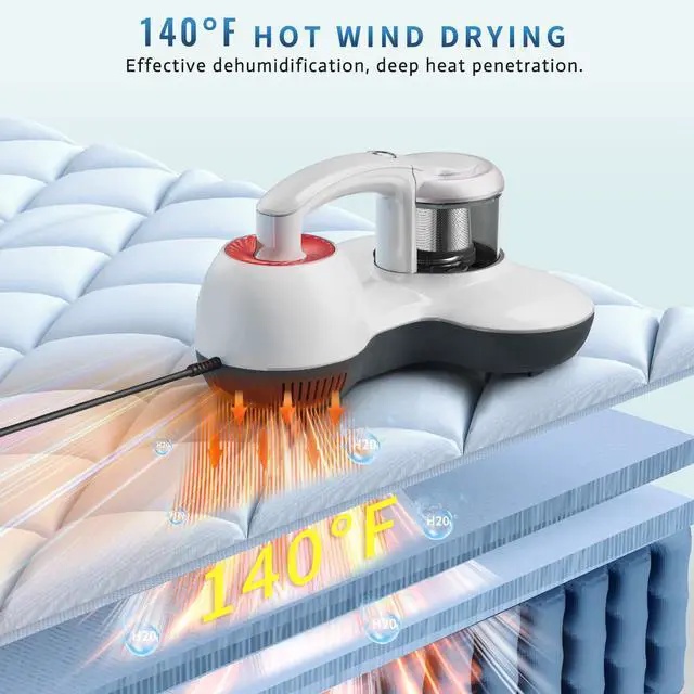 Alt view image 6 of 7 - Mattress Vacuum Cleaner, Handheld UV Bed Vacuum Cleaner 16KPa & 12800 Vibrations Per/Min Upgraded Effectively Clean Up Bed, Pillows, Cloth Sofas, Carpets and Ther Fabric Surfaces