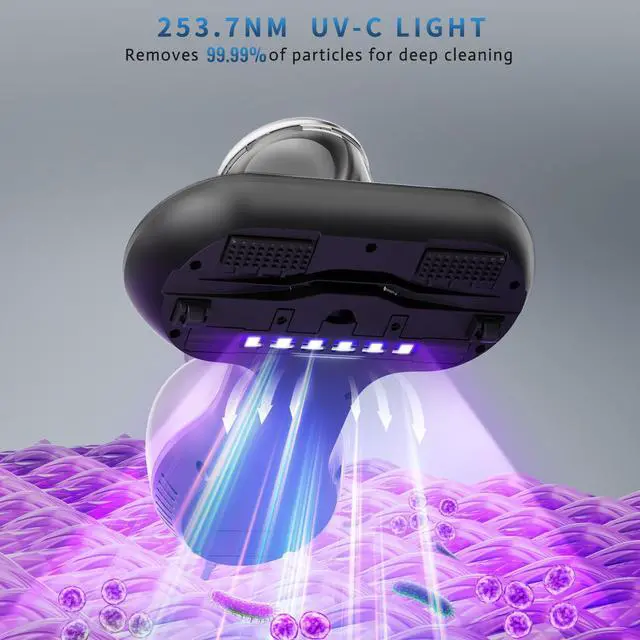Alt view image 5 of 7 - Mattress Vacuum Cleaner, Handheld UV Bed Vacuum Cleaner 16KPa & 12800 Vibrations Per/Min Upgraded Effectively Clean Up Bed, Pillows, Cloth Sofas, Carpets and Ther Fabric Surfaces