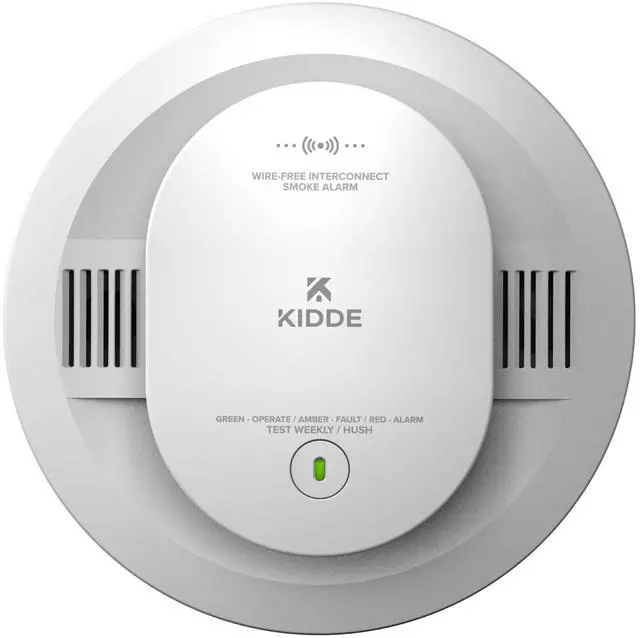 Main image of Smoke Detector, AA Battery-Powered, Wire-Free Interconnect, Voice Alerts, LED Status Light, 85 dB Alarm, 5-inches, 20SDR-VRF