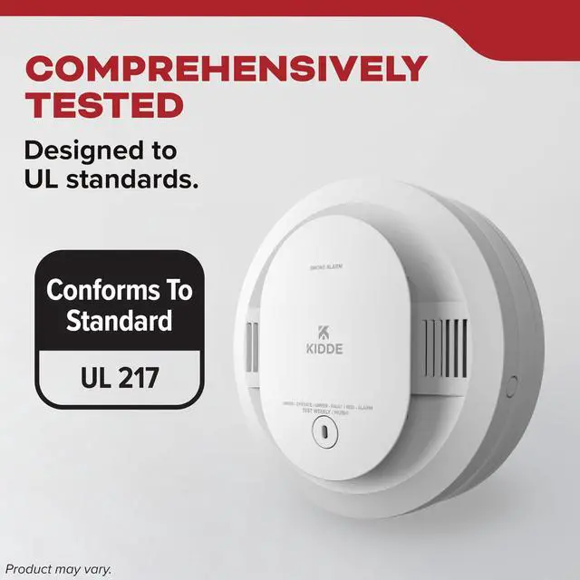 Alt view image 7 of 7 - Smoke Detector, AA Battery-Powered, Wire-Free Interconnect, Voice Alerts, LED Status Light, 85 dB Alarm, 5-inches, 20SDR-VRF