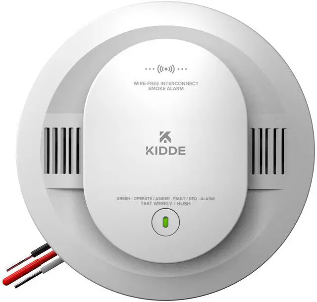 Main image of Smoke Detector, Hardwired with AA Battery Backup, Wire-Free Interconnect, Voice Alerts, LED Status Light, 85 dB Alarm, 5inches, 20SAR-VRF