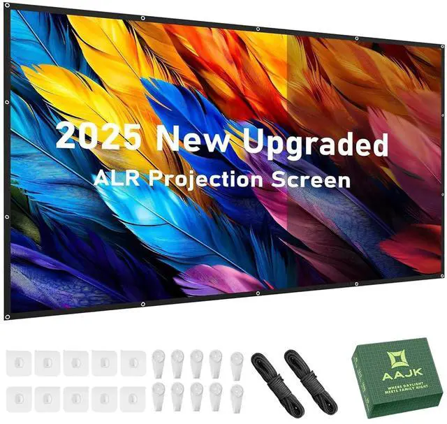 Main image of Projection Screen, 4K Movie Projector Screen 16:9 HD Foldable Anti-Crease Portable Projector, Movies Screen for Home Theater Outdoor Indoor Support Double Sided Projection (120in pro)