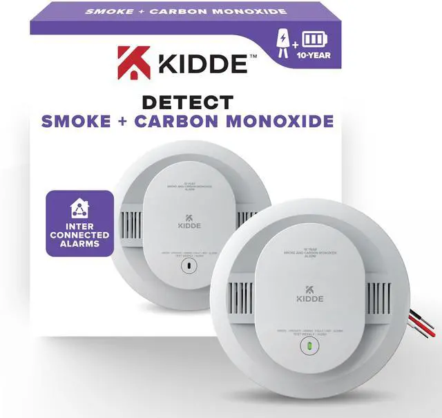 Main image of Smoke and Carbon Monoxide Detector, Hardwired with 10-Year Battery Backup, LED Status Lights, Interconnected, 85 dB Alarm, 5 inches, 30CUA10, 1 Pack