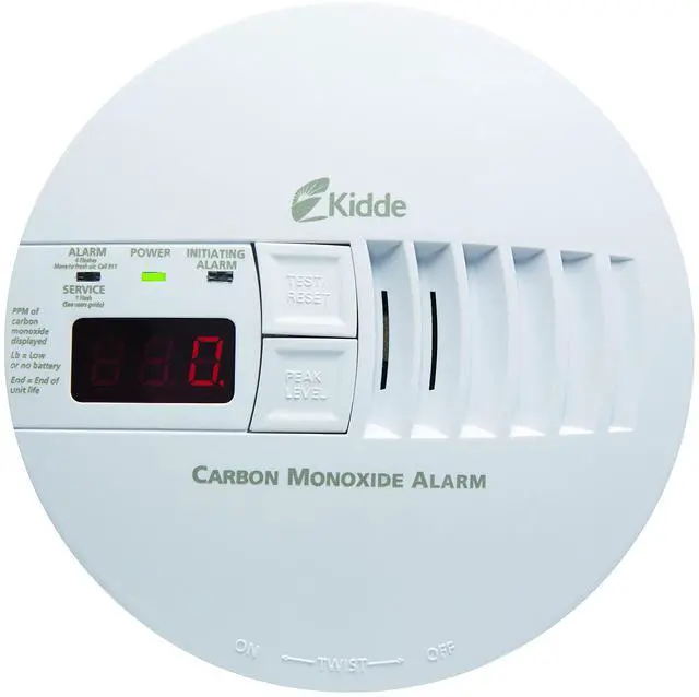 Main image of Hardwired Carbon Monoxide Detector with 9-Volt Battery Backup, Digital LED Display 5.75 diameter x 1.8 depth