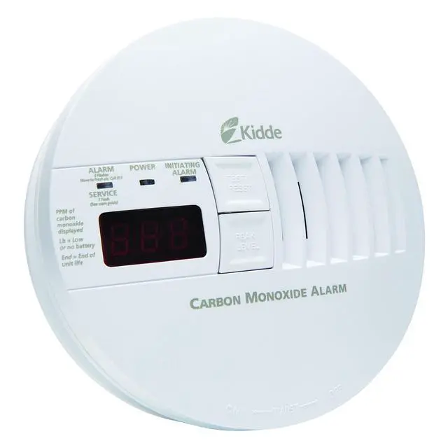 Alt view image 5 of 6 - Hardwired Carbon Monoxide Detector with 9-Volt Battery Backup, Digital LED Display 5.75 diameter x 1.8 depth