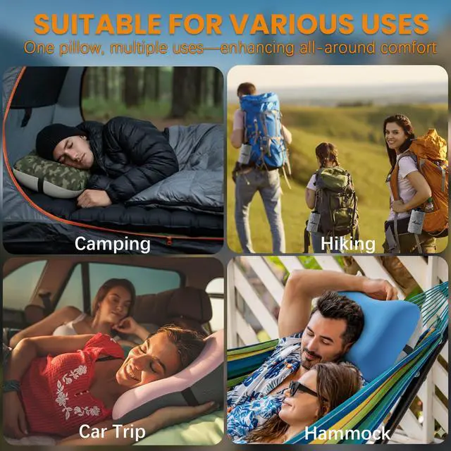 Alt view image 5 of 7 - Inflatable Neck Pillow for Beach Travel Camping Picnic Small Ultralight Cruise Ship Essentials Summer Vacation Must Have Travel Accessories Trip Necessities Stuff Thing Need Gear Gift Supplies Gadget