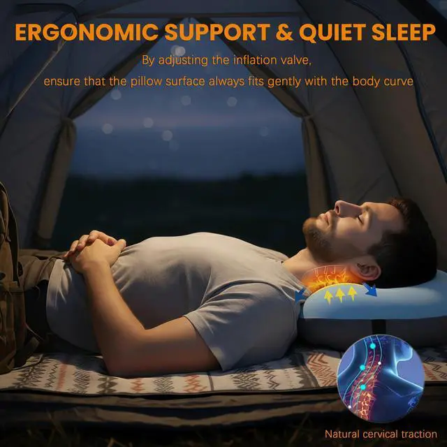 Alt view image 4 of 7 - Inflatable Neck Pillow for Beach Travel Camping Picnic Small Ultralight Cruise Ship Essentials Summer Vacation Must Have Travel Accessories Trip Necessities Stuff Thing Need Gear Gift Supplies Gadget