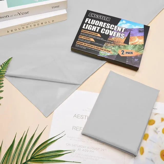 Alt view image 6 of 6 - 2 Pcs Fluorescent Light Covers - 4 x 2 Feet Covers for Ceiling Lights, Magnetic Light Filters for Classroom, Office, Hospitals, Home (Light Gray)