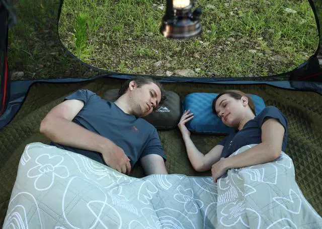 Alt view image 3 of 3 - Inflatable Camping Pillow with Soft Foam Top & TPU Air Bladder, Dual-Sided Support for All-Season, Lightweight Compact Travel Pillow for Hiking, Backpacking, Airplane, Car (Green)