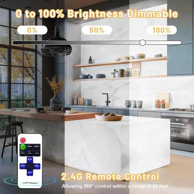 Alt view image 4 of 7 - 4 Pack LED Backlight Sheet, 24V 36W 6000K White Flexible Led Panel Lights with Alexa & APP Remote Control Dimmable Backlit Light 19.7X9.7 Inch for Translucent Stone/Marble/Onyx/Quartz Countertop