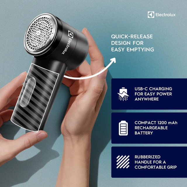 Alt view image 7 of 7 - Rechargeable Fabric Shaver | Compact Travel Lint Remover for Clothes & Furniture | Eliminates Fuzz & Pilling | 3-Speed Electric Lint Shaver with Type-C Fast Charging Port - Black