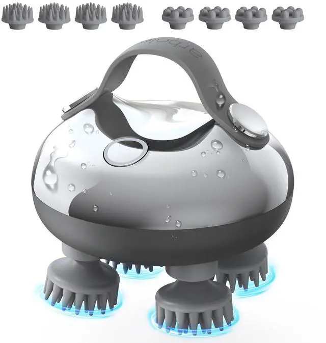 Main image of Scalp Massager Rechargeable Head Massager Scalp Stress Relax, Waterproof Handheld Hair Scratcher with 8 Removable Massage Claws, Gift for Dad Mom