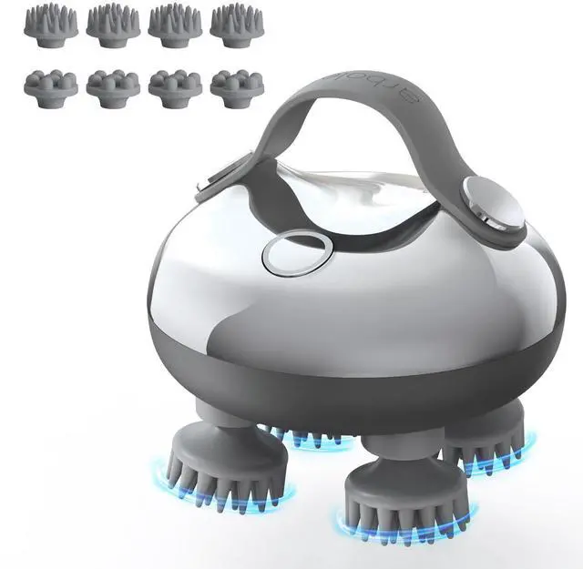 Alt view image 7 of 7 - Scalp Massager Rechargeable Head Massager Scalp Stress Relax, Waterproof Handheld Hair Scratcher with 8 Removable Massage Claws, Gift for Dad Mom