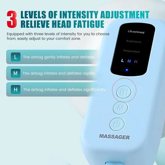 Alt view image 3 of 7 - Head Massager Scalp,Rechargeable Massager for Head,Portable Electric Percussion for Deep Relaxation & Stress Relief,Great Gift for Mom and Grandma