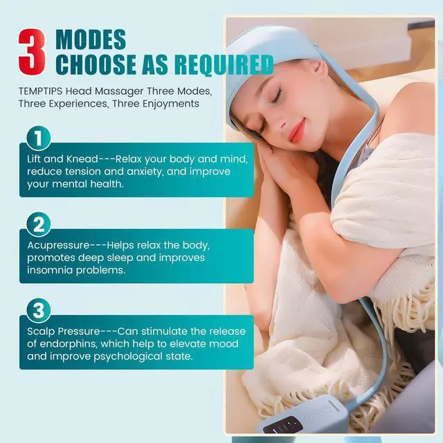 Alt view image 4 of 7 - Head Massager Scalp,Rechargeable Massager for Head,Portable Electric Percussion for Deep Relaxation & Stress Relief,Great Gift for Mom and Grandma
