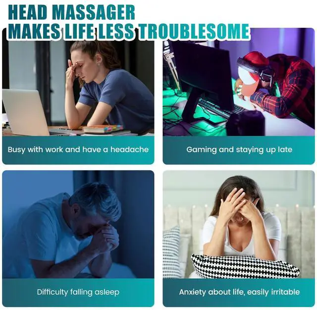 Alt view image 7 of 7 - Head Massager Scalp,Rechargeable Massager for Head,Portable Electric Percussion for Deep Relaxation & Stress Relief,Great Gift for Mom and Grandma