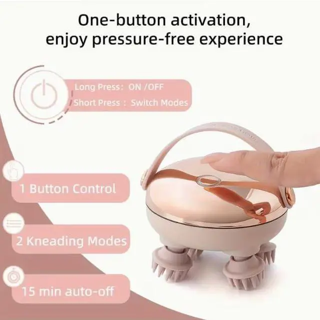 Alt view image 2 of 5 - Electric Scalp Massager, Head Massager Scalp Stress Relax, Rechargeable IPX7 Waterproof 2 Massage Styles, 8 Removable Claws for Head/Body Massage & Face Cleaning