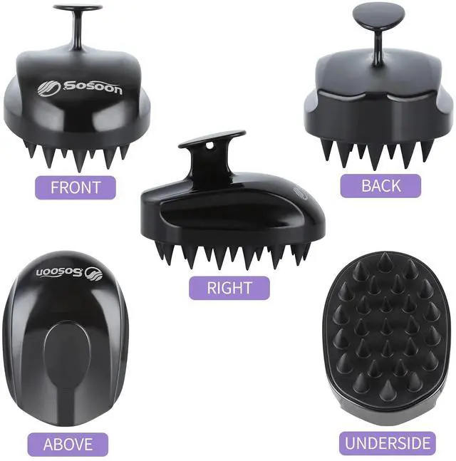 Alt view image 2 of 7 - Scalp Massager Shampoo Brush, Hair Scalp Scrubber Shower Hair Brush Head Massager for Stress Relax Hair Growth, Dandruff Brush Scalp Exfoliator for Women Men Kids Pets, Black