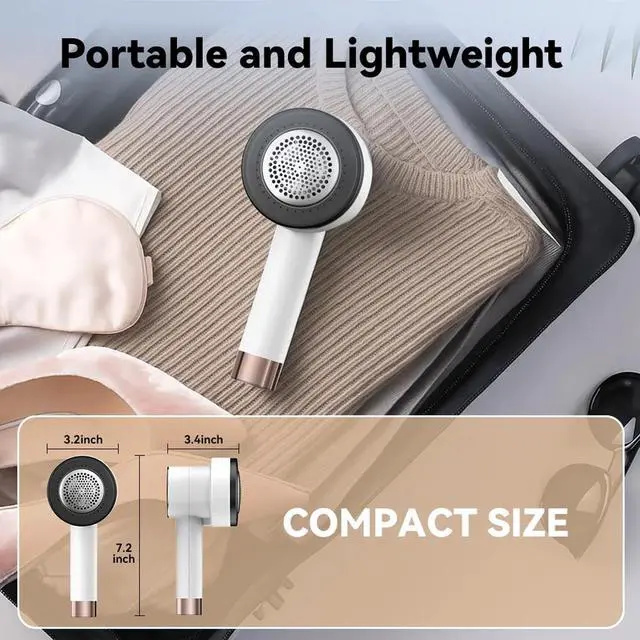 Alt view image 6 of 7 - Rechargeable Fabric Shaver for Clothes: 6-Leaf Blades & 3 Speeds to Remove Pilling, Fuzz & Lint Balls - with LED Display, Portable Electric Lint Remover for Sweater, Couch, Blanket, Furniture