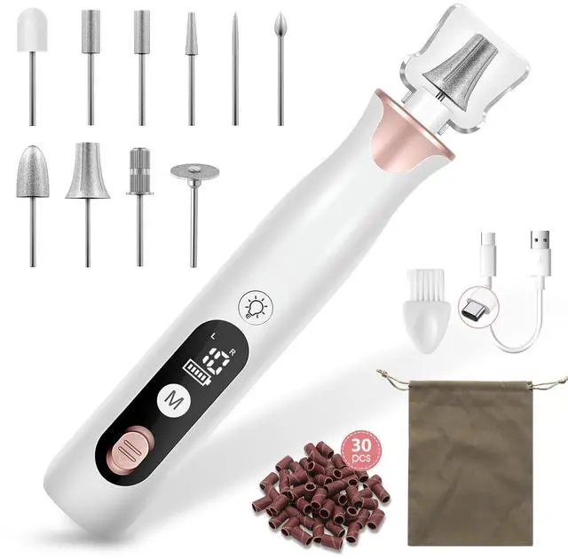 Main image of Electric Nail Drill File, Cordless Electric Nail Filer Buffer with Nail Drill Bits Sanding Bands Professional Manicure Pedicure Set for Nail Grind Trim Polish, for Women & Men