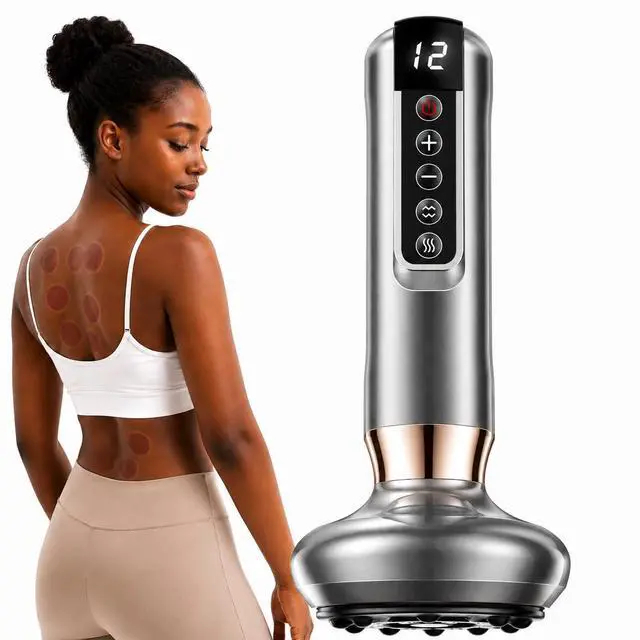 Main image of Electric Deep Tissue Massage Tool for Pain Relief, Lymphatic Drainage & Cellulite Roller, LowNoise HighPower Suction Guasha Massager Device for Full Body, Adjustable Levels for Neck Back Legs Arms