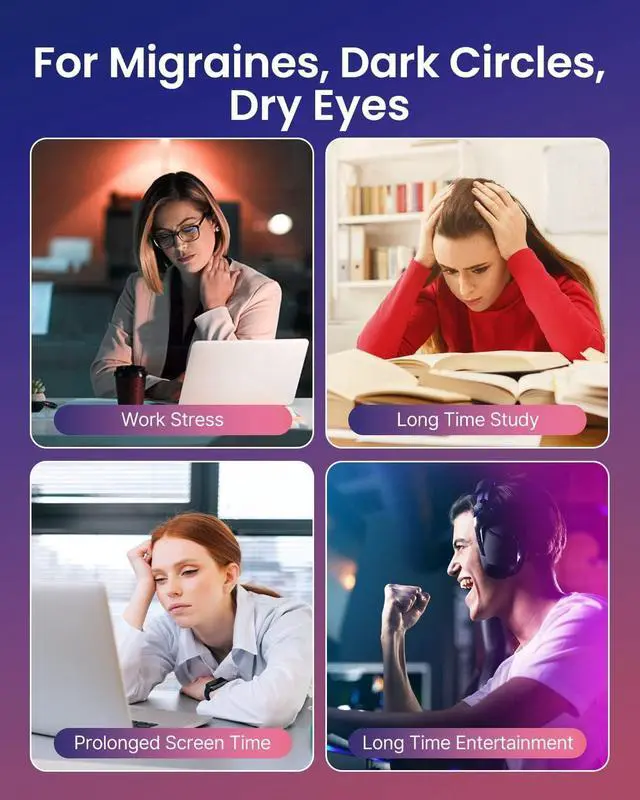 Alt view image 2 of 7 - Eyeris 1 Eye Massager with Heat, FSA Eligible HSA, Smart Heated Eye Mask for Eye Care, Dry Eyes, Head Tension & Strain Relief, Birthday Gifts for Women and Men