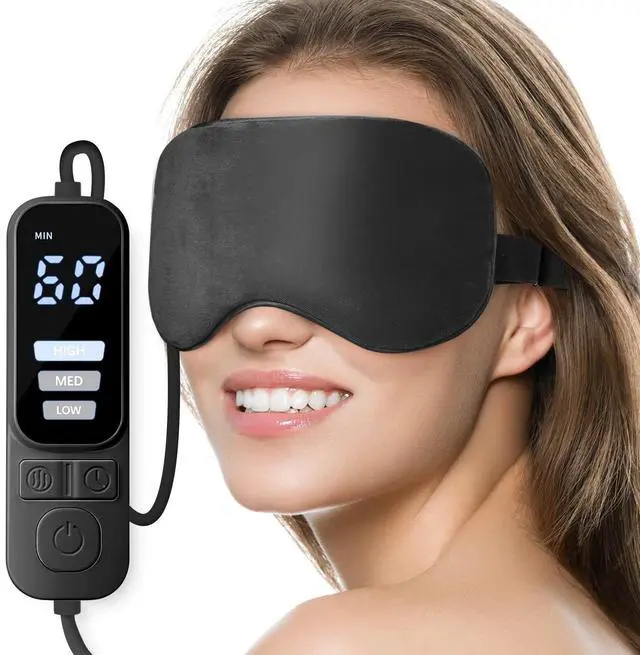 Main image of Heated Eye Mask, Warm Eye Compress Mask, USB Electric Eye Heating Pad with Temperature & Timer Control, Dry Eye Mask for Dry Eyes Blepharitis Sinus Migraine Stye MGD Puffiness Black
