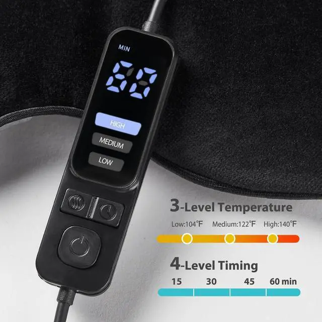 Alt view image 3 of 6 - Heated Eye Mask, Warm Eye Compress Mask, USB Electric Eye Heating Pad with Temperature & Timer Control, Dry Eye Mask for Dry Eyes Blepharitis Sinus Migraine Stye MGD Puffiness Black