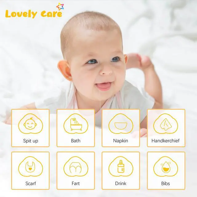 Alt view image 3 of 7 - 12 Pack Muslin Burp Cloths 100% Cotton Muslin Cloths Large 20''x10'' Extra Soft and Absorbent Baby Burping Cloth - White