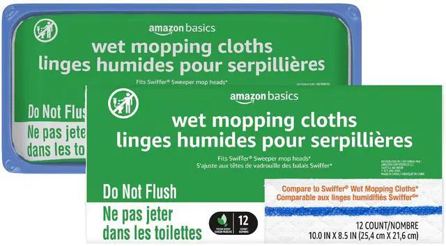 Main image of Basics Wet Mopping Cloth Refills, Multi-Surface Floor Cleaning, Fresh Scent, Low Streak, Disposable, 24 Count (Fits Swiffer Sweeper Mop Heads)