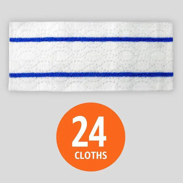 Alt view image 2 of 6 - Basics Wet Mopping Cloth Refills, Multi-Surface Floor Cleaning, Fresh Scent, Low Streak, Disposable, 24 Count (Fits Swiffer Sweeper Mop Heads)