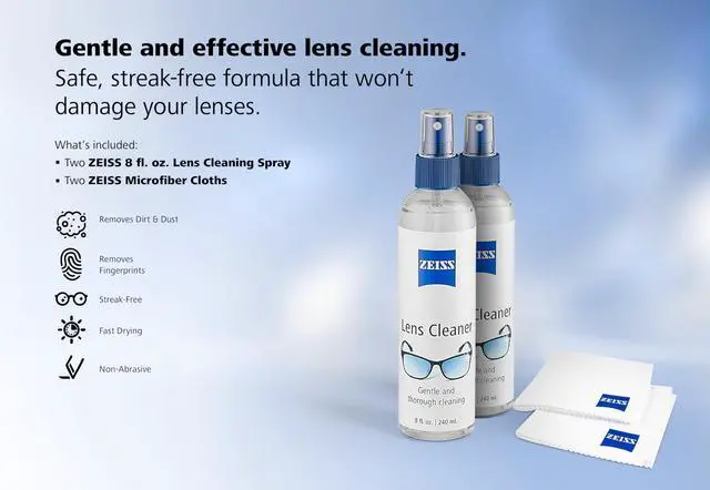 Alt view image 3 of 4 - Lens Care Pack 2x 8oz Streak-Free Lens Spray and Microfiber Cloths for Eyeglasses and Optics
