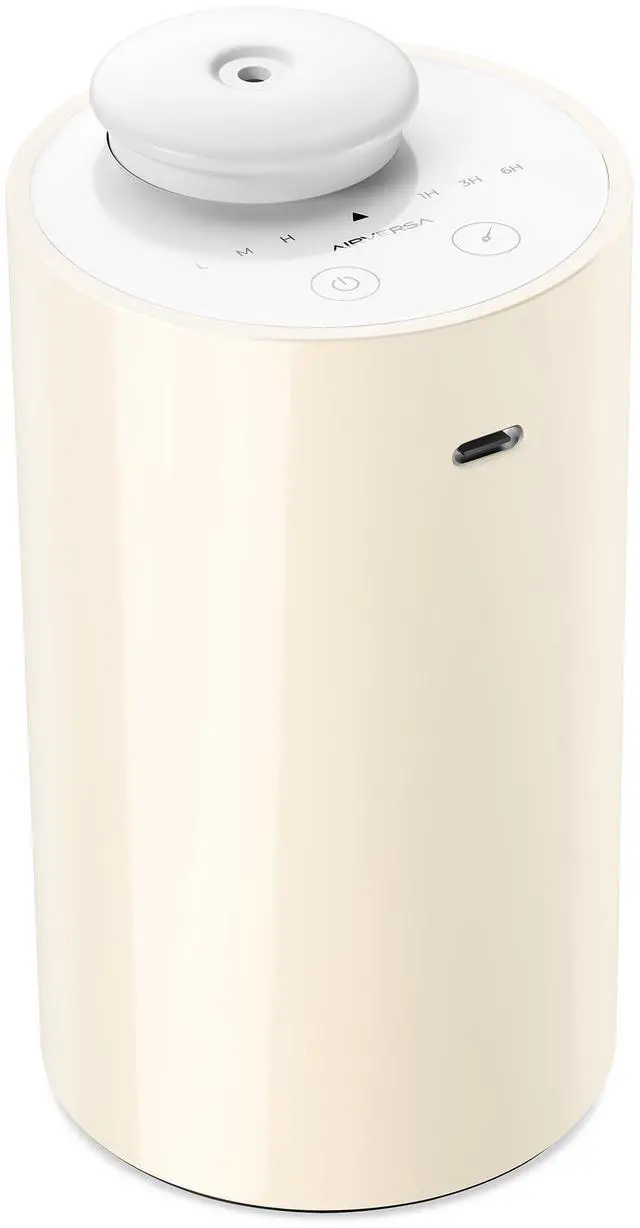 Main image of Airversa Waterless Essential Oil Diffuser for Home Room Desk Car Scent Air Diffuser, Battery Operated, Mist Level and Timer Settings, 20mL Capacity, Cold Air, Scenta Basic Yellow