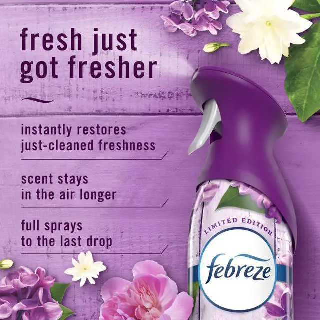 Alt view image 3 of 7 - Febreze Air Mist, Air Freshener Spray, Odor Fighting Room Spray, Deodorizer for Home Bathroom Kitchen Office Apartment Dorm Room Classroom, Lilac Sunrise Scent, 8.1oz (Pack of 3)