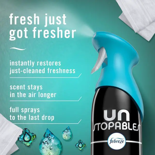 Alt view image 3 of 7 - Febreze Air Mist, Air Freshener Spray, Odor Fighting Room Spray, Deodorizer for Home Bathroom Kitchen Office Apartment Dorm Room Classroom, Unstopables Fresh Scent, 8.1oz (Pack of 3)