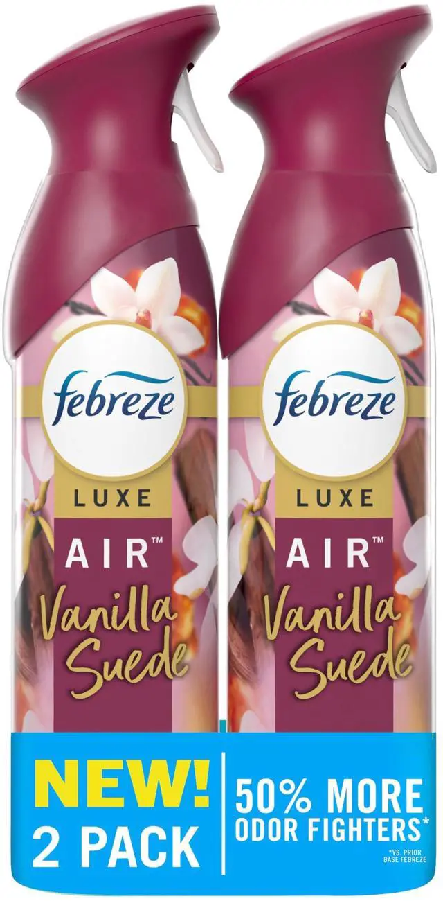 Main image of Febreze Air Mist, Air Freshener Spray, Odor Fighting Room Spray, Deodorizer for Home Bathroom Kitchen Office Apartment Dorm Room Classroom, Vanilla Suede, 8.1oz, 2ct