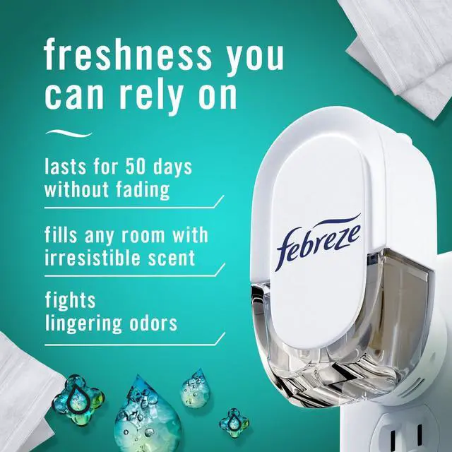 Alt view image 2 of 6 - Febreze Plug-in Air Freshener, Odor-Fighting Scented Oil Refill, Air Fresheners for Home, Bathroom and Kitchen, Long Lasting, Unstopables Fresh Scent, 0.87oz Refills, Multi Color, 3 Count