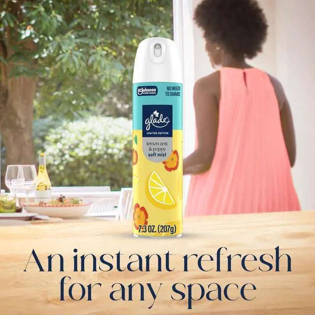 Alt view image 5 of 7 - Glade Odor Fighting Soft Mist Air Freshener Room Spray, Lemon Zest & Poppy, 8oz., 6 count