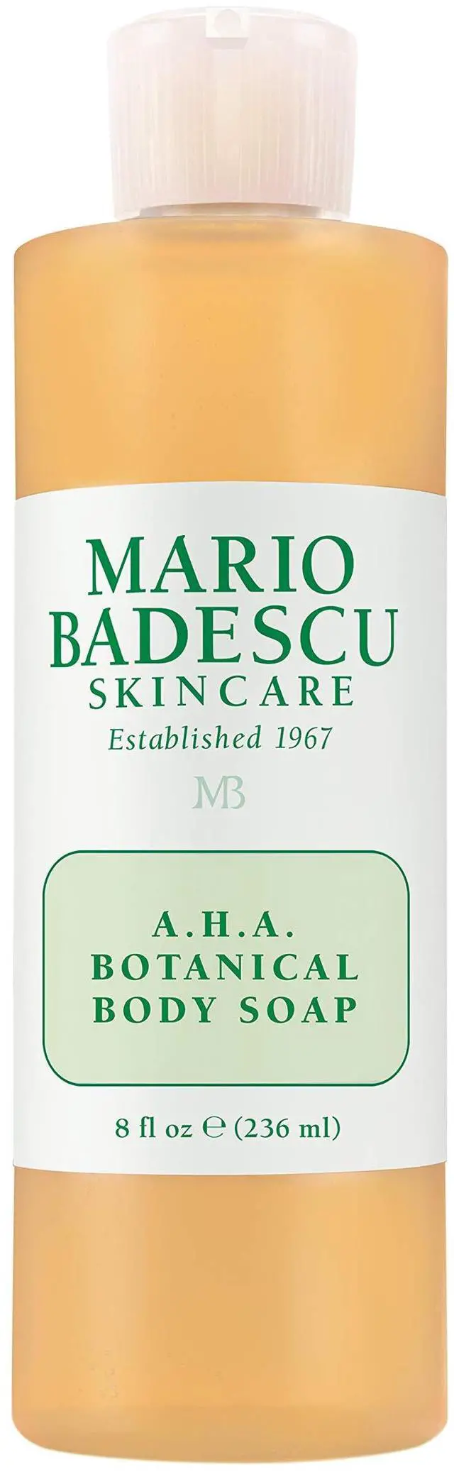 Main image of Mario Badescu AHA Botanical Body Wash Moisturizing, Clarifying and Gentle Exfoliating Wash for Brighter, Softer and Smoother Skin, Body Soap Infused with Glycolic Acid & Fruit Enzymes, 8 Fl Oz