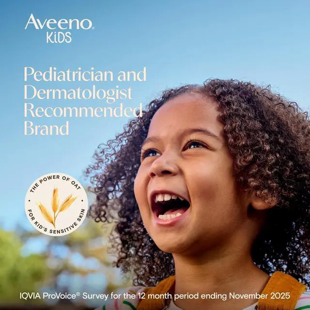 Alt view image 3 of 7 - Aveeno Kids Sensitive Skin Face & Body Wash, Nourishing Oat Extract, Wash Away Dirt and Germs Without Drying, Kids Body Wash is Tear-Free, Hypoallergenic, Sulfate- & Dye-Free, 18 Fl Oz