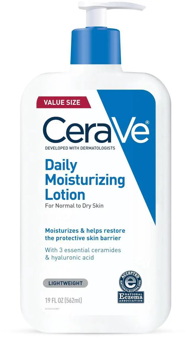 Main image of Daily Moisturizing Lotion for Dry Skin, Body Lotion & Face Moisturizer with Hyaluronic Acid and Ceramides, Daily Moisturizer, Fragrance Free, Oil-Free, 19 Ounce