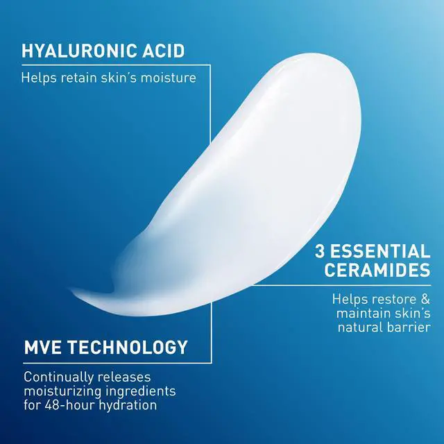 Alt view image 3 of 7 - Daily Moisturizing Lotion for Dry Skin, Body Lotion & Face Moisturizer with Hyaluronic Acid and Ceramides, Daily Moisturizer, Fragrance Free, Oil-Free, 19 Ounce