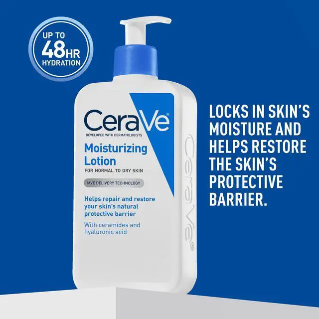 Alt view image 6 of 7 - Daily Moisturizing Lotion for Dry Skin, Body Lotion & Face Moisturizer with Hyaluronic Acid and Ceramides, Daily Moisturizer, Fragrance Free, Oil-Free, 19 Ounce