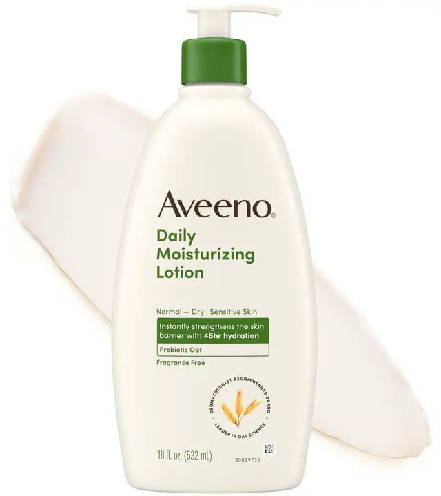Main image of Daily Moisturizing Body Lotion for Normal to Dry Skin, Moisturizer with Soothing Prebiotic Oat, Non Greasy, Non Comedogenic, Fragrance Free Body Lotion for Women & Men, 18 Fl Oz