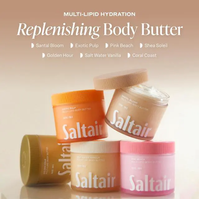 Alt view image 3 of 7 - Multi-Lipid Body Butter - Rich, Nourishing Hydrating Body Cream with Ceramide Complex, Coconut Oil, Shea Butter, and Sea Buckthorn. Moisturizing Dry Skin Care. 10oz Jar - Santal Bloom